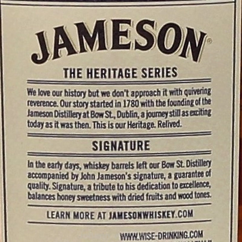 Jameson Signature 1 L 40%vol Jameson Signature 1 L 40%vol